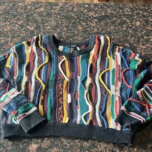 Colorful Textured Cropped Sweater forever 21 size large